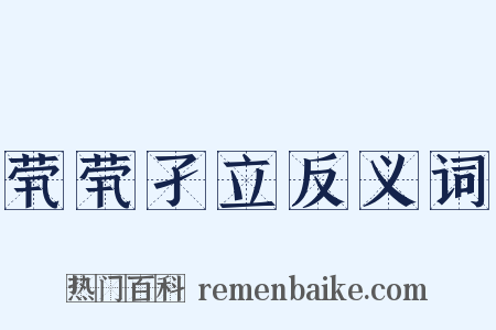 茕茕孑立反义词是什么意思的图片